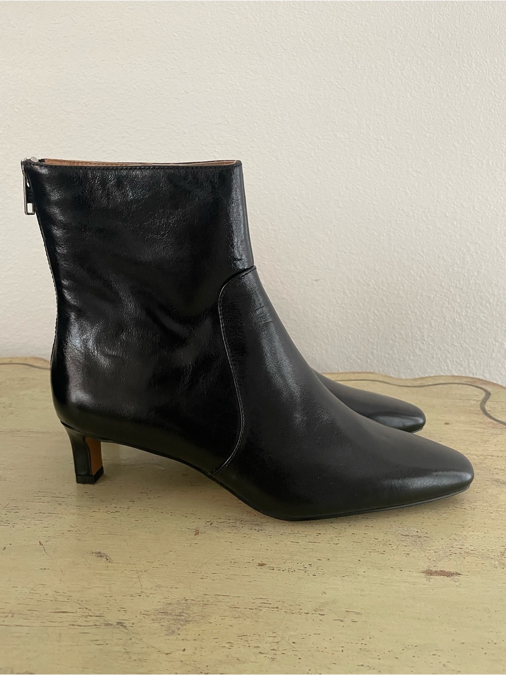 Madewell The Dimes Kitten-Heel Boot in True Black Size 7.5 M $218 NNO26 - Picture 9 of 10
